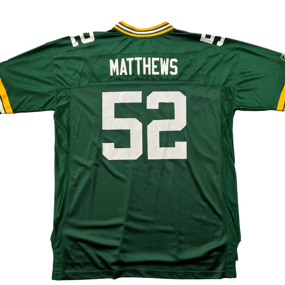 Reebok Green Bay Packers Clay Matthews 52 Jersey Men XXL Green NFL Football